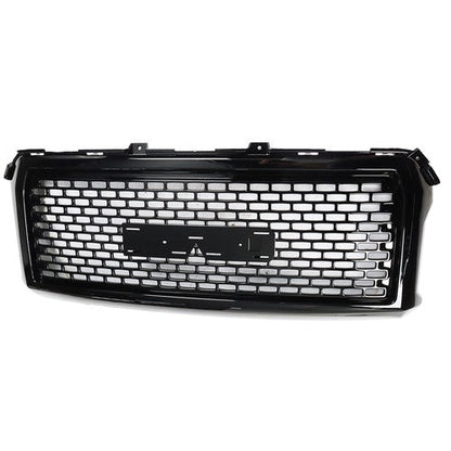 For GMC Sierra 1500 2014 2015 Front Hood Mesh Grill Glossy Black Plastic Durable