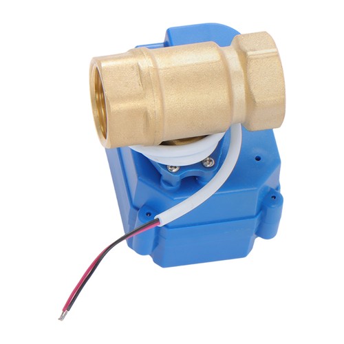 Solid Motorized Ball Valve 3/4in Standard Port Brass 9-24V NC Auto Return