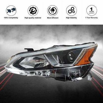 Left/Driver SIde Headlight Assembly Set Halogen Fit For 2019 2020 Nissan Altima