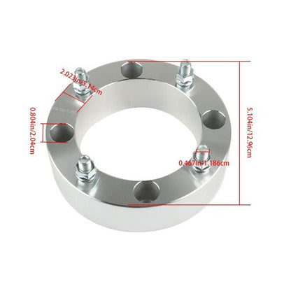 4X Wheel Spacers 4x156 2" 131mm M12x1.5 Silver For Polaris Ranger RZR 2013+