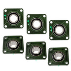 (6) UCF209-28 Solid Base Pillow Block Flange Mounted Bearing 1-3/4" Bore 4 Bolt
