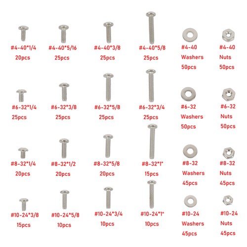 700Piece Nuts and Bolts Assortment Kit 4-40#6-32#8-32#10-24 Phillips Pan Head