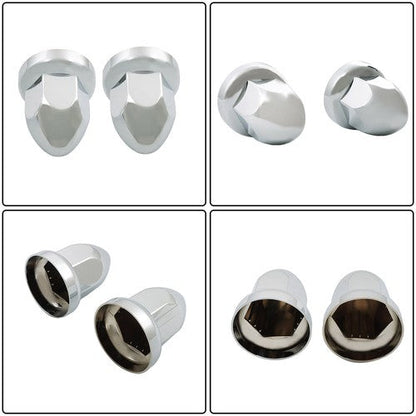 40pcs ABS Chrome 33mm Push-on Bullet Flanged Lug Nut Covers for Semi Trucks