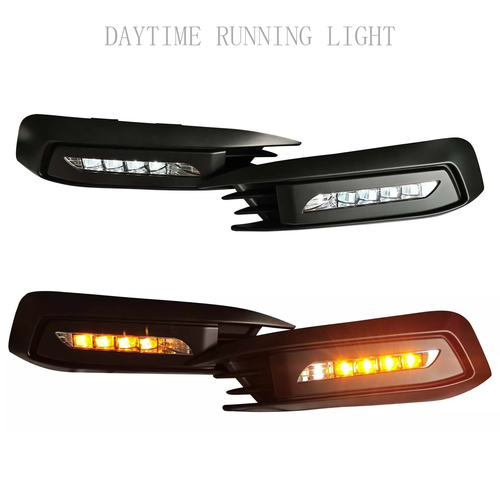 Front Bumper Lower Grille & DRL Fog Light Lamp for 2016-2018 for Honda Civic