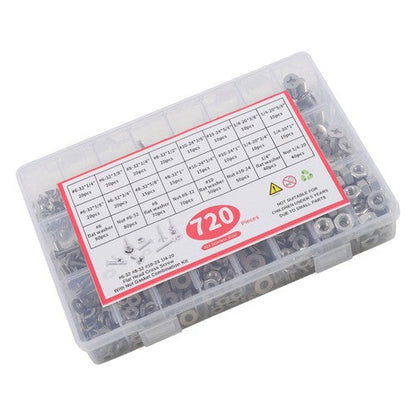 720pcs Nuts And Bolts Assortment Kit Machine Screws #6-32 #8-32 #10-24 #1/4-20