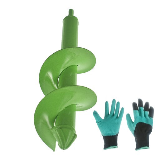DIY Garden Auger Lime- 3"x12" Drill Bit Hole Digger With Thickened Spirals Green