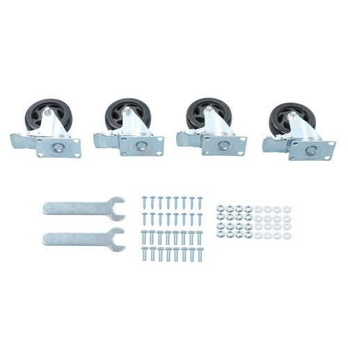 4 Inch Caster Wheels Heavy Duty with Brake,2200Lbs,Swivel Plate Casters Set Of 4