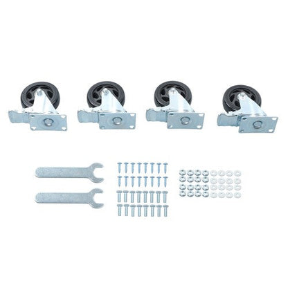 4 Inch Caster Wheels Heavy Duty with Brake,2200Lbs,Swivel Plate Casters Set Of 4