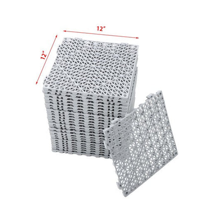 50PCS 12 x 12in Interlocking Drainage Floor Tiles Modular Interlocking Tile Gray