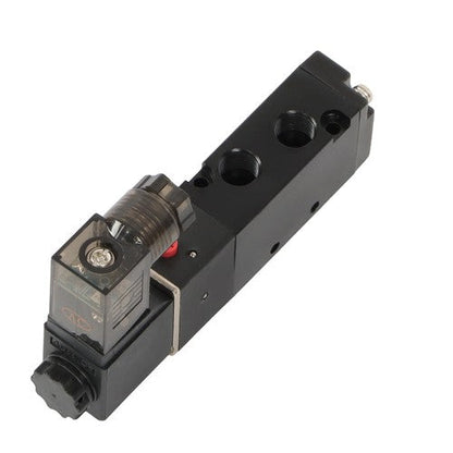 1/8'' 5 Port, 2 Position Pneumatic Solenoid Valve, 110V AC Coil, Air Return