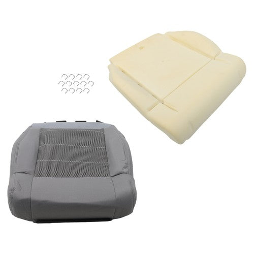 Cloth Passenger Bottom Seat Cover&Foam Cushion Gray For Jeep Wrangler 2007-2012