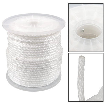5/16 Inch 250ft White Nylon Solid Braid Rope | High UV & Abrasion Resistance