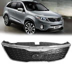 Front Bumper Upper Grille Black w/Chrome Trim For 14-15 Kia Sorento 2014 2015