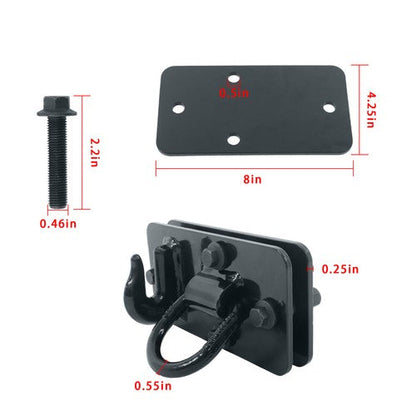 2 Pack Tractor Bucket Hooks with Tie down Ring, Grade 70 Forged Steel Black