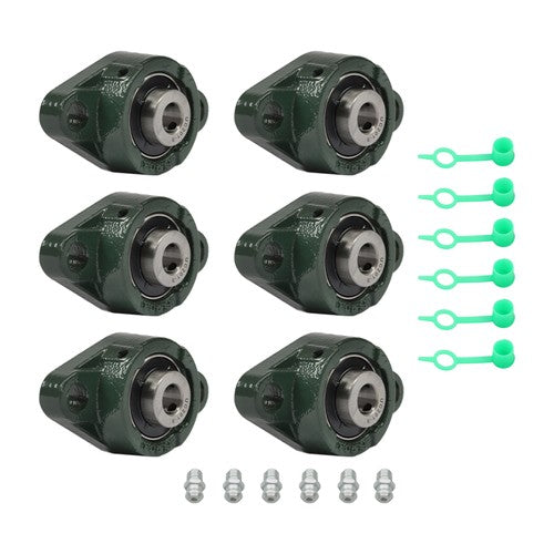 6PCS UCP201-8 Pillow Block Bearing 1/2"Bore 2 Bolt Cast Iron Base Self Alignment