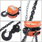 Hand Chain Hoist Steel 3Ton/6600 Lbs10ft/3m 360° swivel hook 1m lifting strap