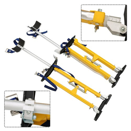 24"-40" Aluminum Drywall Tool Yellow Adjustable Height Stilts For Painter Taping