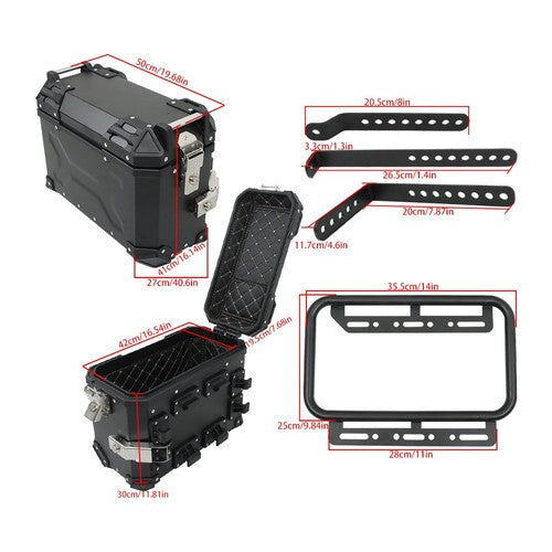 36L Luggage Side Box Hard Trunk Saddle Bag with Mounting Brackets Universal