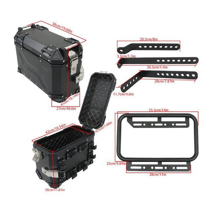 36L Luggage Side Box Hard Trunk Saddle Bag with Mounting Brackets Universal