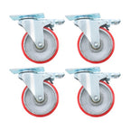 4 Inch Heavy Duty Casters, Swivel Caster Wheels with Brake, Polyurethane