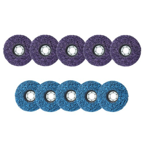10 Pack: 4-1/2" x 7/8" Diamond Discs Stripping Wheel (5 pcs purple & 5 pcs blue)
