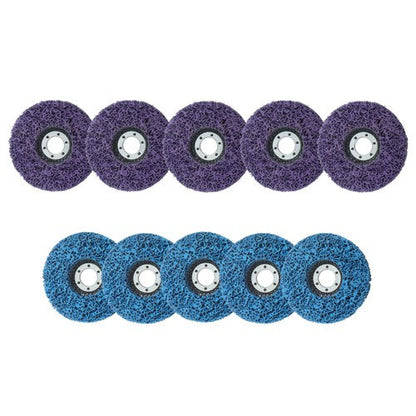 10 Pack: 4-1/2" x 7/8" Diamond Discs Stripping Wheel (5 pcs purple & 5 pcs blue)