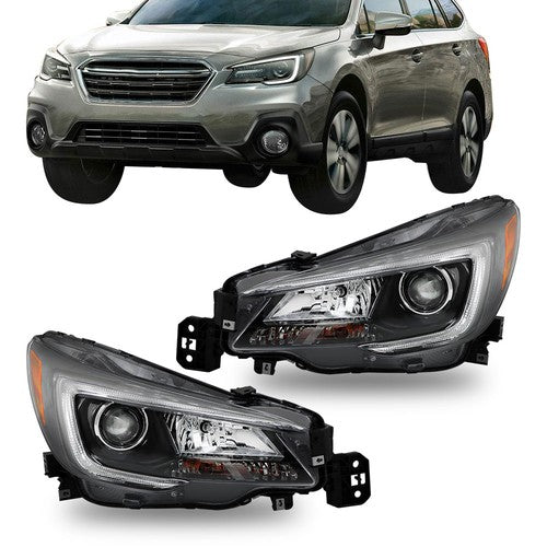 Left and Right Assembly Headlight Fit For Outback/Legacy 2018-2019 Holagen Clear