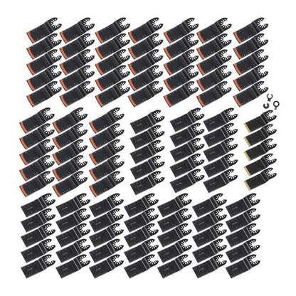 105 Pieces Titanium and HCS Oscillating Saw Blades for Wood Metal Cutting