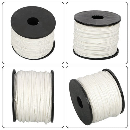 1/8 inch White Dacron Polyester Rope - 500 Foot Spool | Solid Braid