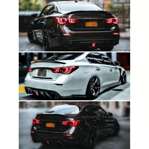 Rear Bumper Diffuser Lip Spoiler Wing Carbon Fiber for 2014-2017 for Infiniti Q50