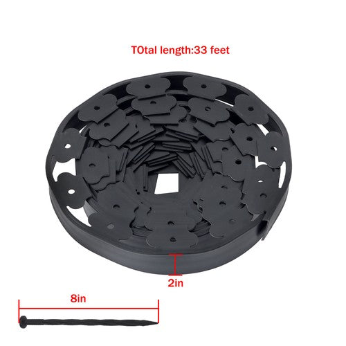 2" Garden Landscape Edging 33 Feet No Dig Lawn Edging Border With 30 8-In Spike