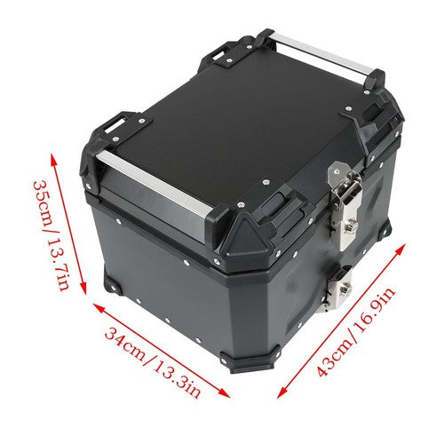 45L Black Motorcycle Top Case Tail Box Waterproof Luggage Scooter Trunk Storage
