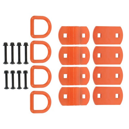 1/2" Thick Orange Bolt-On Forged D Ring 12000 LBS Break Strength (Pack of 4)