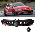Front Grille Black w/ Red Trim for 2015 2016 for VW for Volkswagen MK7 Golf GTI