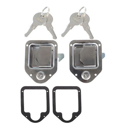 4-3/8" x 3-1/4" 2 Stainless Door Lock For RV Trailer Toolbox Handle Latch Key