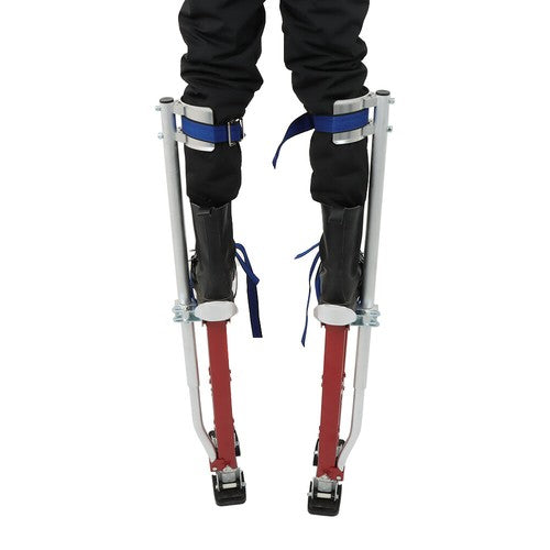 Aluminum Drywall Adjustable Height Stilts Tool For Painter Taping Red 24"-40"