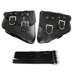 New For Sportster 883 Dyna Moto PU Leather Luggage Tool Saddlebag Saddle Bags