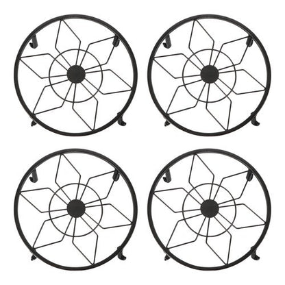 4 Pack 9inch Black Metal Plant Stands Heavy Duty Plants Holder Flower Pot Stand