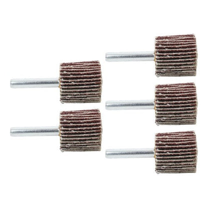 5 Pack 1" x 1" x 1/4" Shank Mounted Flap Wheels 60 Grit Aluminum Oxide