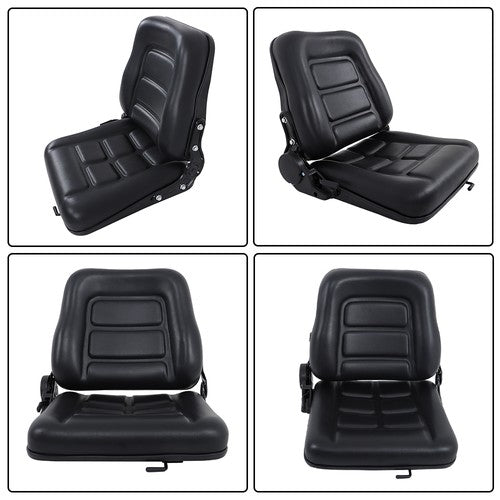 Universial Fold Seat  for Forklift Tractor with Adjustable Angle Back Slide New