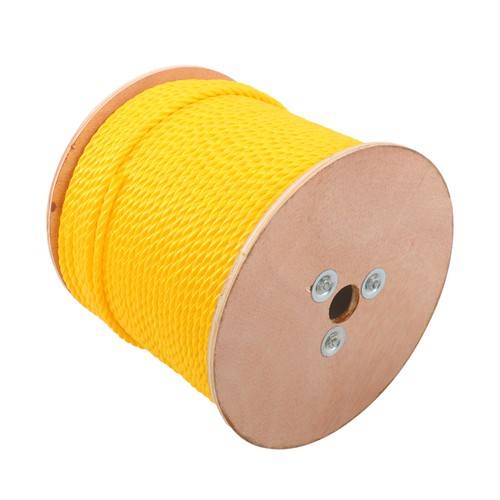 1/4 Inch by 600 Feet 3-Strand Yellow Braided Rope Breaking Strength 8500 pounds