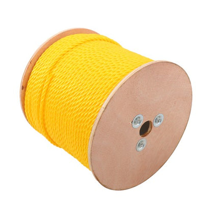 1/4 Inch by 600 Feet 3-Strand Yellow Braided Rope Breaking Strength 8500 pounds