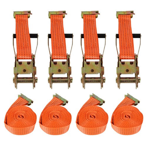 4-Pack 15' E-Track Ratchet Tie Down Strap Trailer Enclosed Cargo Van NEW