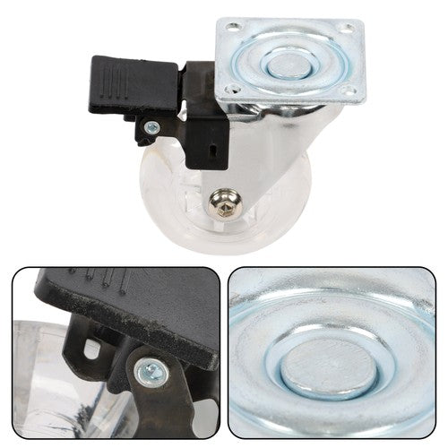 2 Inch Caster Wheels Set of 4 Heavy Duty Locking Casters with brake white