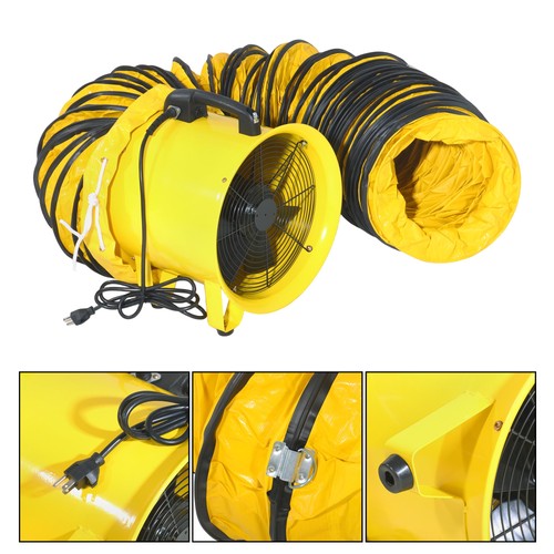 12 in 2300cfm Heavy Duty industrial blower with 25-Foot flexible PVC Hoses