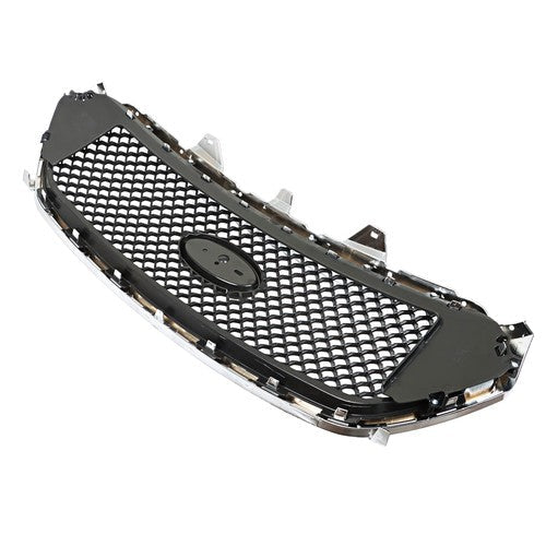 Mesh Front Upper Bumper Grille Plastic Chrome Frame For Ford Taurus 2013-2019