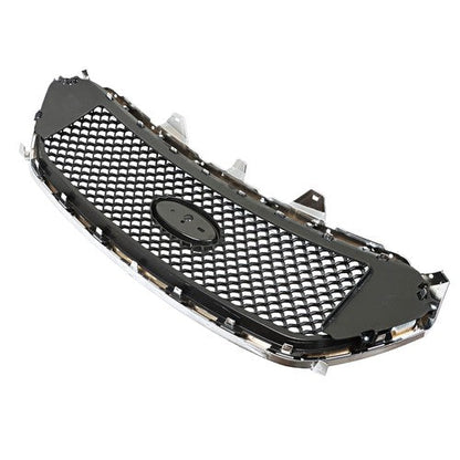 Mesh Front Upper Bumper Grille Plastic Chrome Frame For Ford Taurus 2013-2019