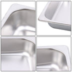 6 Pack 2.5 Inch Deep Full Size  Restaurant Steam Table Pans Without Lid
