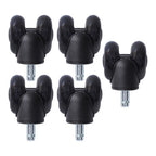 5-piece set 2" Office Chair Rubber Caster Swivel Wheels Black, 360° steering