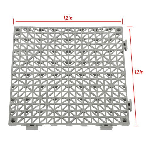 12x12Inch Interlocking Drainage Floor Tiles Modular Interlocking Tile 55Pcs Gray